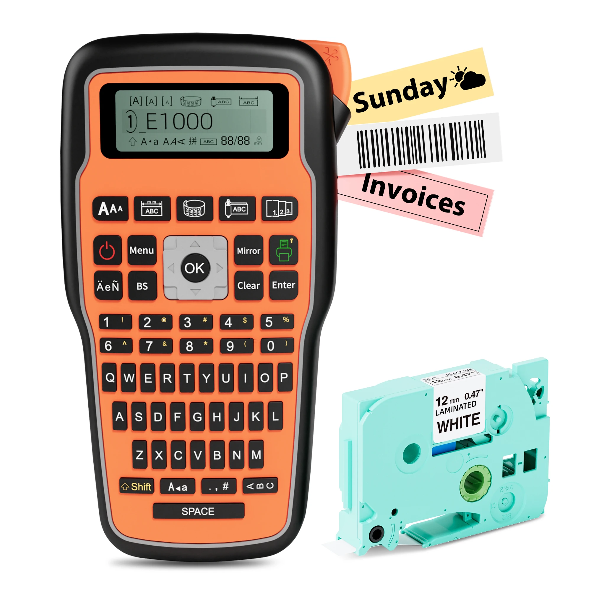 Orange Printer+1  Label Tape