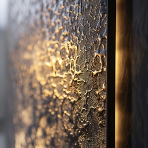 Panneau mural de luxe en laiton brossé et cristal de carbone, panneau en bambou carbonisé métallisé or <span class=keywords><strong>champagne</strong></span> pour le commerce de détail haut de gamme - Product Image 4