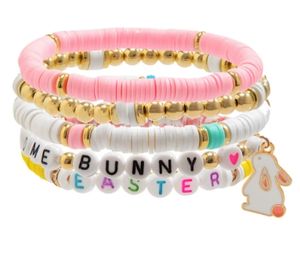 New Jewelry Custom 5 Layers Letter Beaded <b>Bracelet</b> Easter Gift <b>Girls</b> <b>Bracelet</b> With Bunny <b>Charm</b> - Product Image 1