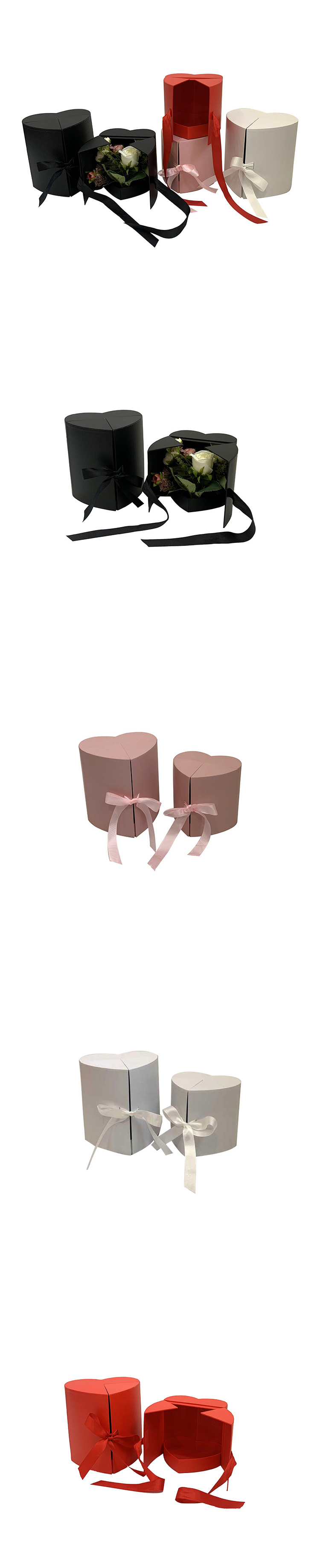 wholesale heart shaped floral gift box cardboard bow mistery bouquet wedding bridesmaid proposal cajas de regalo flowers boxes