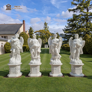 Al Aire Libre clásico griego tamaño real blanco cuatro estaciones señora Ángel escultura <span class=keywords><strong>mujer</strong></span> diosa estatua <span class=keywords><strong>de</strong></span> mármol - Product Image 2