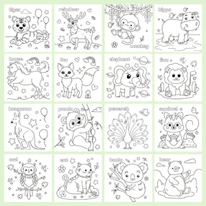 Livre <span class=keywords><strong>de</strong></span> coloriage créatif et écologique pour enfants, motifs <span class=keywords><strong>animaux</strong></span> <span class=keywords><strong>de</strong></span> <span class=keywords><strong>dessin</strong></span> animé, éducation précoce, 4-6 ans, DIY, vente chaude - Product Image 5