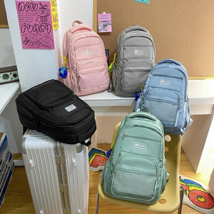 Summer New Arrival Sac à dos tendance de grande capacité avec fermeture à glissière imperméable Middle High School Girls Street Student Style - Product Image 2