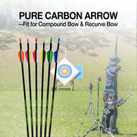 Flèches en fibre de carbone pure les plus vendues, rectitude 0.001/0.003/0.006, ID 3.2mm/4.2mm/6.2mm, tige camouflage, acier pour tir à l'arc