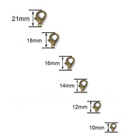 Fermoirs à griffes de homard en métal poli miroir, différentes tailles, pour la fabrication de colliers et la création de bijoux