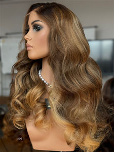 Venta al por mayor barato pelucas de cabello humano Balayage Color Body Wave HD 13*5 encaje frontal cabello humano con línea de cabello prearrancada - Product Image 2