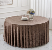 Nappe de table ronde Muwei, nappe plissée en velours diamant pour la décoration de banquets, d'hôtels et d'événements