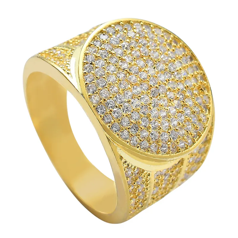 Fashion Jewelry Ring Gold Plated Brass Cubic Zirconia Men's Luxury Wedding Engagement 18K Natural Zircon Cluster Rings Spike