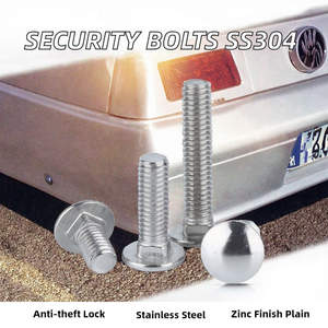 Vis de sécurité en acier inoxydable, finition naturelle, tête ronde, antivol, pour plaque d'immatriculation de moto ou de voiture - Product Image 2