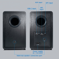 Altavoces de Alta Potencia de 60 W con Salida de 2.0 Canales, Tweeter y Woofer, Sistema de Sonido Estéreo de Madera para Computadora