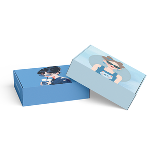 Scatola per Spedizioni Personalizzata con Logo per Imballaggio <span class=keywords><strong>e</strong></span> <span class=keywords><strong>Spedizione</strong></span>, Scatola Rigida Pieghevole Blu Completamente Stampata - Product Image 2