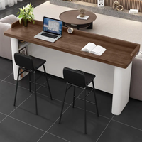 Table de bar en bois massif avec dossier pour salon, usage domestique