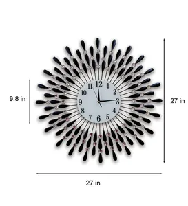 Horloge murale design durable Construction métallique Esthétique moderne avec mécanisme silencieux pour chambres à coucher Salons et salles de réunion - Product Image 5