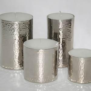 Portavelas Votivas de Metal Martillado Hechos a Mano, Sin Cera, Recipientes Decorativos Plateados para Velas, para el Hogar, Bodas, Eventos, Mesa - Product Image 1