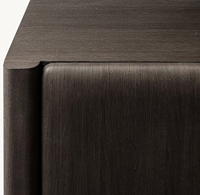 Commode de chambre à coucher de luxe de style mid-century moderne en bois massif de chêne, 6 tiroirs, pour hôtel et salon