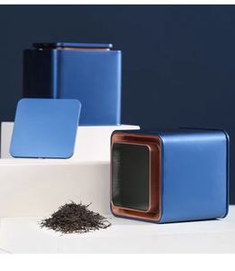 RTS 105*105*H109/150/209mm Boîtes à thé carrées en métal personnalisées, boîtes à café vides avec couvercle pour l'emballage alimentaire - Product Image 4