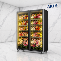 Réfrigérateur commercial vertical pour fleurs fraîches, vitrine de fleuriste avec étagères réglables, vente chaude