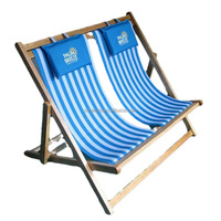 Fabricant promotionnel XXL grande chaise longue surdimensionnée géante double chaise longue pliable en hêtre avec logo personnalisé et imprimé