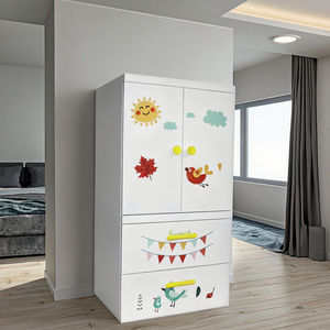 Armario Almirah de Acero para Uso Doméstico con Patrón Impreso, Ropero de Metal para Bebés y Niños para Dormitorio y Sala de Estar - Product Image 1