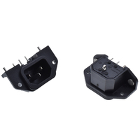 Conector de Panel de Alta Calidad IEC C14, 10A 250V CA, 3 Salidas, Tipo Tornillo, para Montaje en Chasis con Orificio de Fijación