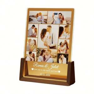 LC675 - Tablero de Notas LED Acrílico Personalizable con Logotipo, Borrable, con Luz Nocturna de Madera, para Regalo Promocional del Día de San Valentín - Product Image 1