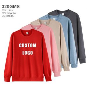 Sweat-shirt unisexe en coton à col rond, personnalisable avec logo, vierge, brodé ou imprimé, épais, style streetwear, vente en gros - Product Image 1