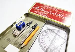 Ensemble de traçage et de division géométrique en gros pour étudiants, 9 pièces, avec boîte métallique, pour le dessin mathématique - Product Image 6