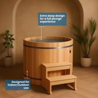 Outdoor Holz Whirlpool Set Cold Plunge Pool und Chiller Ice Barrel Bad Eis kübel Badewanne für den Außenbereich