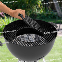 Système de barbecue gourmet moderne en fonte, grille de cuisson de remplacement, grille en bois, Ronry DR-K2509, 54,6x54,6 cm, revêtement en poudre pour cuisines