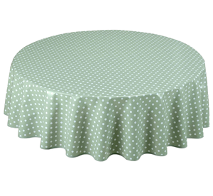 <span class=keywords><strong>Nappe</strong></span> <span class=keywords><strong>ronde</strong></span> simple en PVC enduit Haushead Home Direct, 160 cm, vert sauge à pois - Product Image 1
