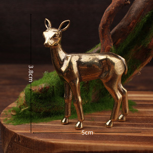 Figuras de Ciervos de Latón, Escultura de Animales de Latón Sólido, Decoración de Mesa para el Hogar, Regalo de Inauguración de Casa - Product Image 4