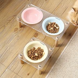 Bol en céramique surélevé et écologique pour chat et chiot, avec support en acrylique – Vente en gros - Product Image 2