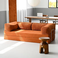 Canapé en velours côtelé compressé avec canapé-lit en tissu extensible pour la maison, le bureau, l'appartement, canapé compressé sous vide