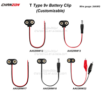 Connecteur d'alimentation pour batterie 9V, adaptateur à clip, type T, type I, câble 9V de 15cm 24AWG, support, prise, boucle de batterie