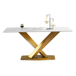 New Design Home Furniture Luxury Family Slate or Marble Dining <strong>Table</strong> Kitchen Dining <strong>Table</strong> Hotel <strong>White</strong> Dining <strong>Table</strong> - Product Image 5
