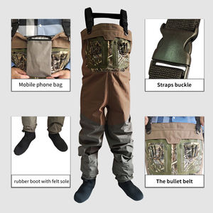 Waders de pêche et de chasse respirants en néoprène de 4,0 mm, <span class=keywords><strong>grande</strong></span> poche poitrine, 100 % imperméables en polyester, marque Hongxin pour l'extérieur - Product Image 4