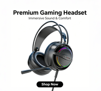 LDON 518 Earphone Gaming Berkabel Over-Ear Headset Mikrofon RGB Kulit Logam AAC Audiophile Suara Surround Tombol Latensi Rendah