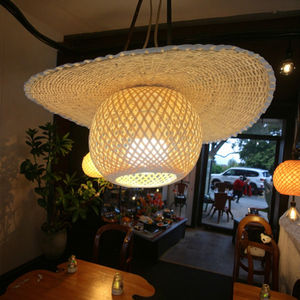 Yiqiang Vintage Restaurants Hotels Homestays Dineren Kroonluchters Artistieke Verlichtingsarmaturen Bamboe Geweven Lampenkappen - Product Image 5