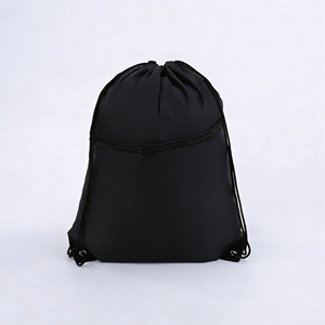 Factory Wholesale Custom Promotional Sports Zipper <b>Backpack</b> Bag Eco Friendly Polyester <b>Drawstring</b> Bags With Pocket - Product Image 3