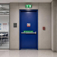 Porte coupe-feu industrielle robuste en acier, certifiée UL 3 heures, galvanisée, porte battante en métal creux, ensemble de porte de sortie