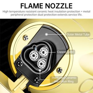 Briquet à cigare CIGARLOONG en forme de fusée, 3 jets de flamme réglables, coupe-vent, torche métallique personnalisée avec poinçon et aiguille intégrés - Product Image 5