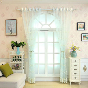 Tissu de rideau en tulle brodé 100% polyester, plissé, ignifuge, isolant, translucide (ombrage 1%-40%) - Product Image 2