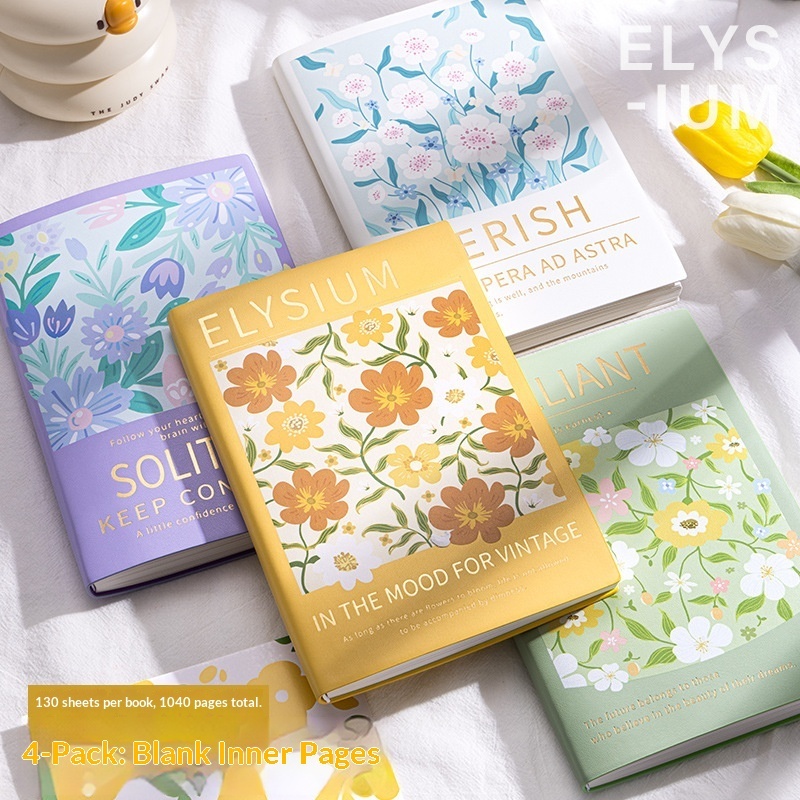 Vintage Floral Hardcover Notebook 120 Sheets