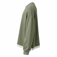 Ensemble streetwear 2 pièces pour homme, col rond en maille gaufrée épaisse, effet vintage délavé et vieilli, t-shirt vierge personnalisable