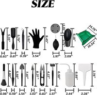 Ensemble de 13 outils de jardinage en plastique durable pour plantes succulentes, kit d'outils de transplantation manuel, accessoires d'entretien des plantes, bonsaï miniature