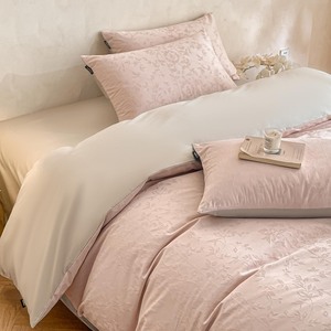 Parure de lit en pur coton style Wabi-Sabi moderne et élégante, housse de couette respirante texturée avec fermeture éclair dissimulée, taille King/Queen - Product Image 2