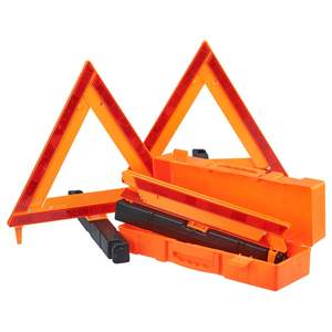 Segnale di sicurezza stradale con piastra a triangolo di colore arancione e rosso fluorescente PMMA + ABS - Product Image 1