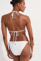 Ensemble de bikini triangle uni personnalisé avec ornements bijoux et bas à nouer sur les côtés, vente en gros d'usine, pour femmes