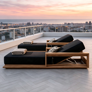 Conjuntos Clásicos de Muebles de Jardín para Exteriores, Tumbonas de Teca para Hotel, Tumbona Ajustable de Teca Bahía, Tumbonas Resistentes a la Intemperie - Product Image 1