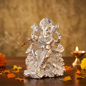 Bansuri Ganesha Idol Decorative Hindu God Statue with Flute Krishna Style Design for Puja Home Temple Decor Gifting Item - Product Image 5
